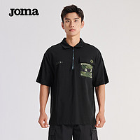 Joma 荷马 男士短袖T恤夏季新款休闲时尚半拉链短袖上衣