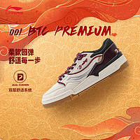 李宁（LI-NING）001 BTC PREMIUM丨板鞋男24撞色运动经典休闲复古鞋子AGCU031 米白色/深酒红-5 41