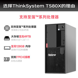联想（lenovo）TS80X塔式服务器财务ERP办公电脑  至强E2224G四核 8G内存丨1T