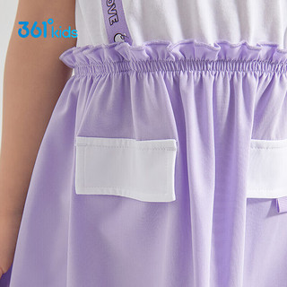 361°童装 女小童连衣裙2024夏卡通短袖背带裙儿童裙子 紫110 浅兰紫