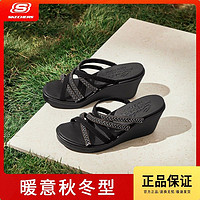 百亿补贴：SKECHERS 斯凯奇 拖鞋春夏套脚纯色日常高跟透气凉爽沙滩交叉带女鞋119149