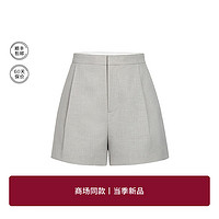欧时力 休闲直筒裤短裤女2024春装裤子通勤时尚 灰色 XS