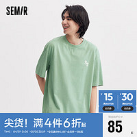 Semir 森马 短袖T恤男2024夏季基础日常通勤上衣宽松印花情侣装109324100226