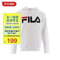 FILA 斐乐 美版男女通用套头卫衣宽松加绒休闲运动连帽长袖外套生日礼物XL