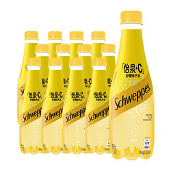 Schweppes 怡泉 +C柠檬味苏打水400ml*12瓶气泡水饮料整箱