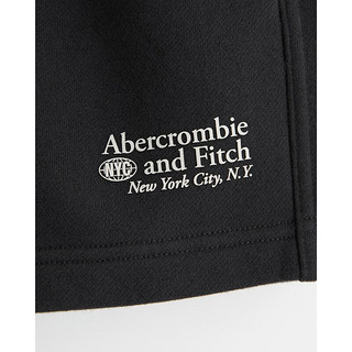 ABERCROMBIE & FITCH男装 24春夏 时尚复古Logo 款抓绒短裤 KI128-4090 黑色 XXL (185/104A)