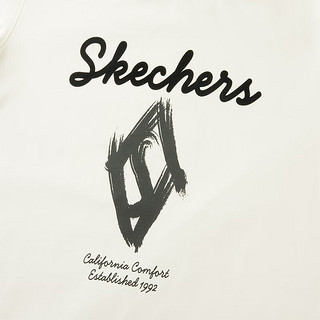 斯凯奇（Skechers）程潇同款中性休闲百搭短袖L124U125 冰淇淋米白/04CL XXL