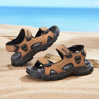骆驼（CAMEL）2024夏季户外休闲鞋轻便软弹舒适免系透气沙滩凉鞋 G14M307636 浅绿 42