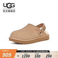 UGG 春季女士时尚舒适纯色平底魔术贴款休闲鞋包头鞋 1153516 SAN  沙色 40 SAN | 沙色