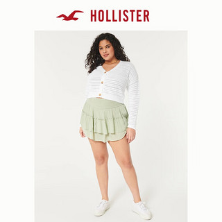 HOLLISTER24春夏休闲宽松镂空钩长袖针织开衫 女 358287-1 白色 M (165/92A)