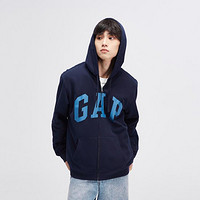 Gap 盖璞 男女装春夏2024新款LOGO美式复古风圈织软卫衣情侣外套892182