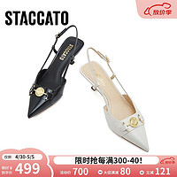 STACCATO 思加图 夏季奶油鞋法式包头凉鞋细高跟温柔单鞋女EDK31AH3 黑色 36