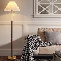 乔乐 落地灯客厅美式轻奢沙发边设计感简约书房卧室房床头立式复古灯 12w三色