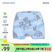 Aimer 爱慕 kids爱慕儿童男童天使小裤MODAL印花男孩中腰平角裤/三角裤AK223E961 开口裆越野车AK223E964 90