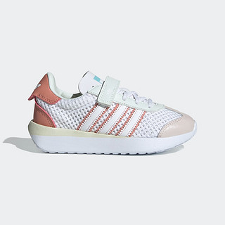 adidas COUNTRY XLG经典魔术贴运动鞋男小童儿童阿迪达斯三叶草 白/土褐色/紫粉 30(180mm)