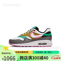 耐克AIRMAX1男童大童运动童鞋春季低帮街舞FJ3286 001黑/白色/俏皮粉/体育场绿 39码