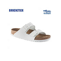 BIRKENSTOCK勃肯软木拖鞋男女同款双带拖鞋Arizona系列 白色常规版1024945 45