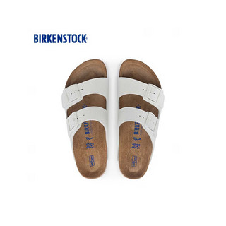 BIRKENSTOCK勃肯软木拖鞋男女同款双带拖鞋Arizona系列 白色常规版1024945 45