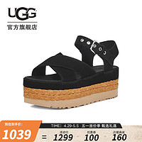 UGG夏季女士休闲舒适厚底可调式脚踝搭扣束带时尚凉鞋1152711 BLK  黑色 38 BLK | 黑色