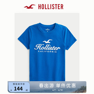 HOLLISTER24春夏美式风棉质宽松图案短袖T恤 女 KI357-3244 蓝色 M (165/92A)