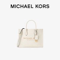 MICHAEL KORS 迈克·科尔斯 礼物送女友MK女包MIRELLA皮质斜挎手提托特包 中号 奶白色