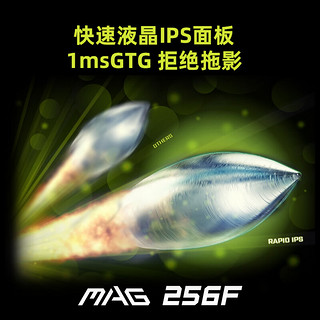 微星（MSI）24.5英寸 180Hz 快速液晶IPS 1ms(GTG) 支持HDR 窄边框设计 游戏电竞显示器 MAG 256F