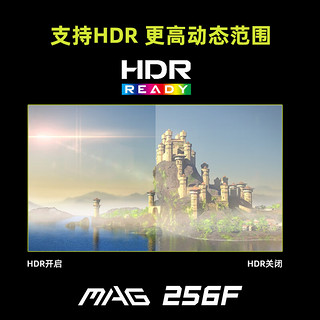 微星（MSI）24.5英寸 180Hz 快速液晶IPS 1ms(GTG) 支持HDR 窄边框设计 游戏电竞显示器 MAG 256F