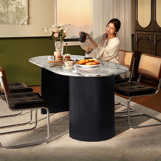 顾家家居（KUKA）法式复古风大理石餐桌椅轻奢饭桌餐厅家具PT7208T-1【采】 1.6m餐桌