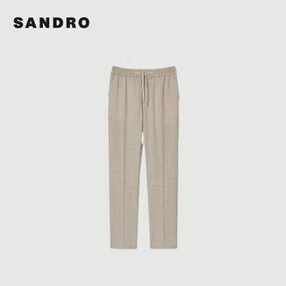 SANDRO2024春夏男装法式商务通勤纯色直筒西装裤SHPPA01331 72/灰褐色 36