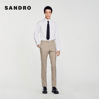 SANDRO2024春夏男装法式商务通勤纯色直筒西装裤SHPPA01331 72/灰褐色 36