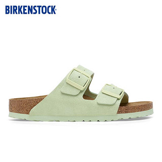 BIRKENSTOCK勃肯软木拖鞋女款双带拖鞋Arizona系列 绿色/浅柠绿窄版1026831 35