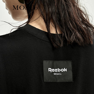 MO&Co.Reebok联名系列2024夏捏褶短款宽肩无袖T恤MBD2TEE045 黑色 XS/155