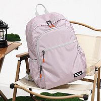 高尔夫（GOLF）可折叠双肩包男女电脑包15.6英寸笔记本出差旅行背包户外登山运动 粉紫色-小包为折叠效果