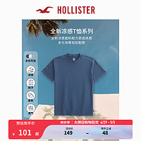 HOLLISTER【凉感T】24春夏美式短袖T恤男女装 KI324-4090 浅海军蓝 L (180/108A)