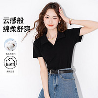 JEANSWEST 真维斯 t恤女短袖2024新款正肩t恤女百搭显瘦女t恤短袖翻领T恤女