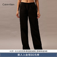 Calvin Klein Jeans24春夏女士松紧腰经典徽标工装风直筒休闲裤J223116 BEH-太空黑 XS