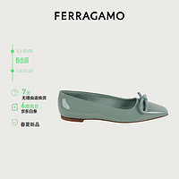 菲拉格慕(Ferragamo)女士浅橄榄绿色芭蕾舞平底鞋 0768943_1D _ 65/37