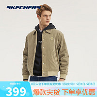 斯凯奇（Skechers）简约复古百搭保暖裥棉外套L323M095 海带褐/01EW XL 