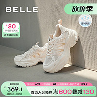 BeLLE 百丽 透气网面老爹鞋女厚底休闲运动鞋Z9H1DCM3 米色-网面 37