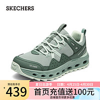 SKECHERS 斯凯奇 缓震户外徒步登山运动鞋透气网面鞋180054 女款-木炭灰色/多彩色/GRMT 35