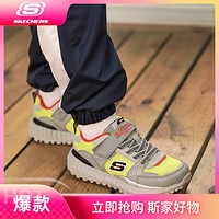 SKECHERS 斯凯奇 男中大童|网面透气舒适缓震儿童鞋魔术贴休闲鞋男童运动鞋夏季