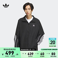 adidas 阿迪达斯 梭织运动夹克外套男装春季阿迪达斯三叶草JE3491 黑色/白 A/M