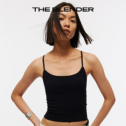 The Blender 纯色罗纹带胸垫无缝针织夏季薄款吊带背心女