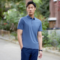 雅戈尔 男翻领扁长绒棉棉弹 短袖POLO衫