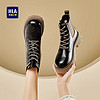 HLA 海澜之家 女鞋时尚小短靴马丁靴女厚底骑士靴HDAXZW4ACR024 黑棕色37