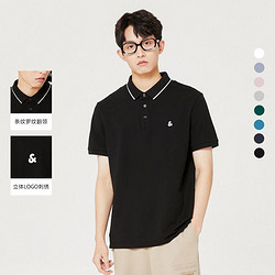 JACK&JONES 杰克琼斯 2024年夏季新款男士多色百搭logo刺绣翻领短袖polo衫