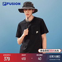 FILA 斐乐 FUSION 斐乐潮牌男子短袖T恤2024夏季新品潮流休闲宽松短T男