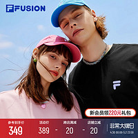 FILA 斐乐 FUSION斐乐潮牌情侣运动T恤2024年新夏宽松多彩纯棉上衣男女