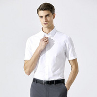 G2000 纵横两千 男款商务平纹设计易打理简约时尚上班通尖领领短袖衬衫男