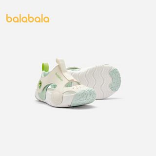 巴拉巴拉男童稳步鞋婴儿鞋夏季2024镂空透气凉鞋204224145107 白绿色调00314 25码(脚长14.8-15.3/内长16.4)